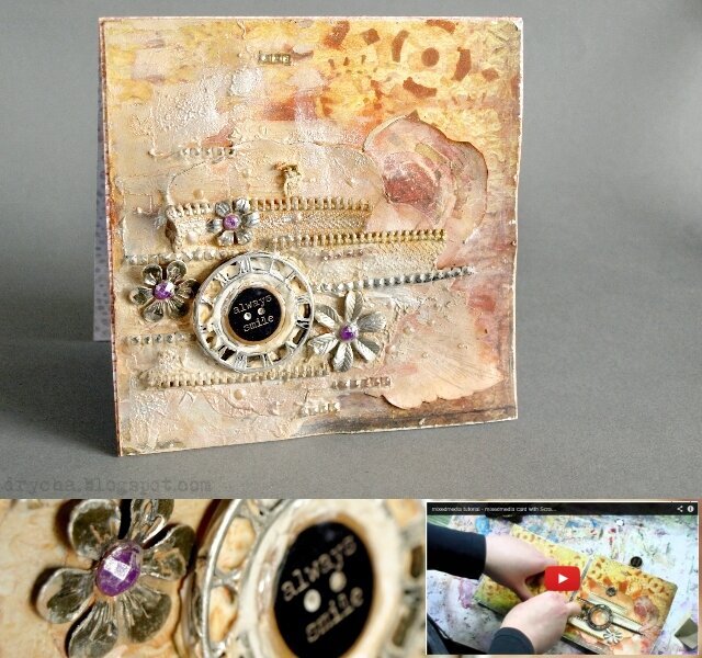 mixedmeedia card tutorial with *Scraps of Darkness* &quot;Day Glo&quot; March Kit