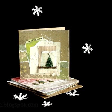 Xmas cards with 3rd Eye chipboards