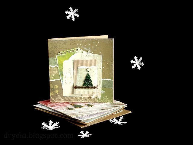 Xmas cards with 3rd Eye chipboards