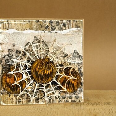 Halloween in wood * card with 3rd Eye stamps