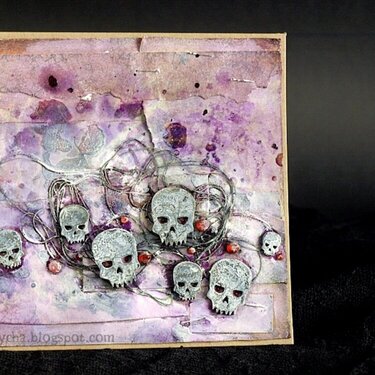 Pastel Halloween - card with 3rd Eye chipboards