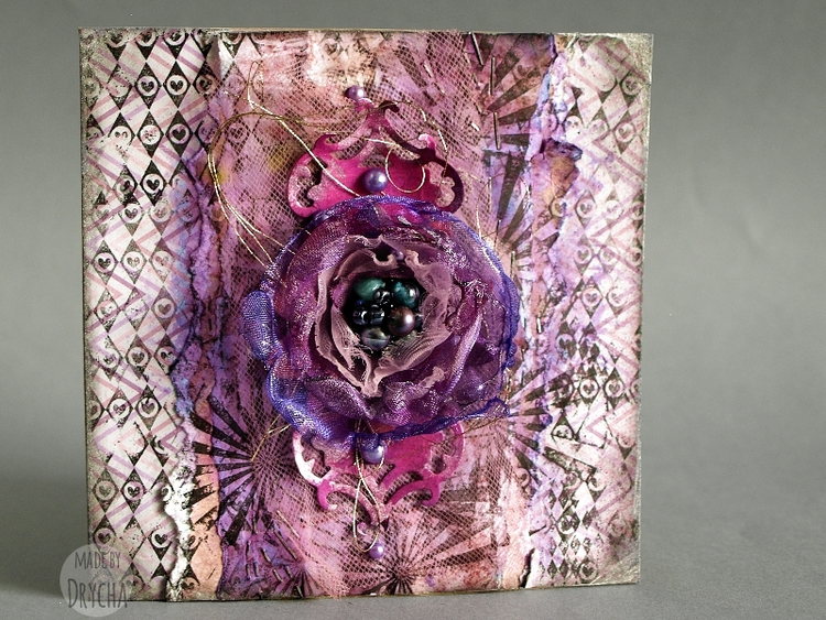 Pink and purple card using 3rd Eye stamps