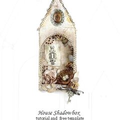 House Shadowbox +TUTORIAL and TEMPLATE! *Scraps of Darkness June Kit White Rabbit*