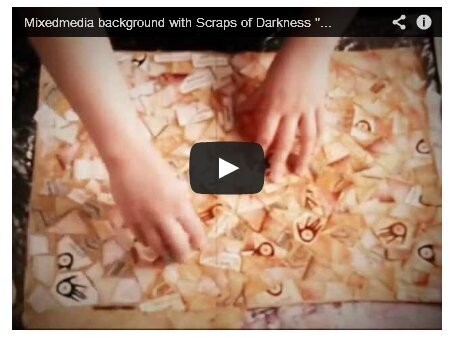 mixed media background tutorial with * Scraps of Darkness * Day Glo Kit