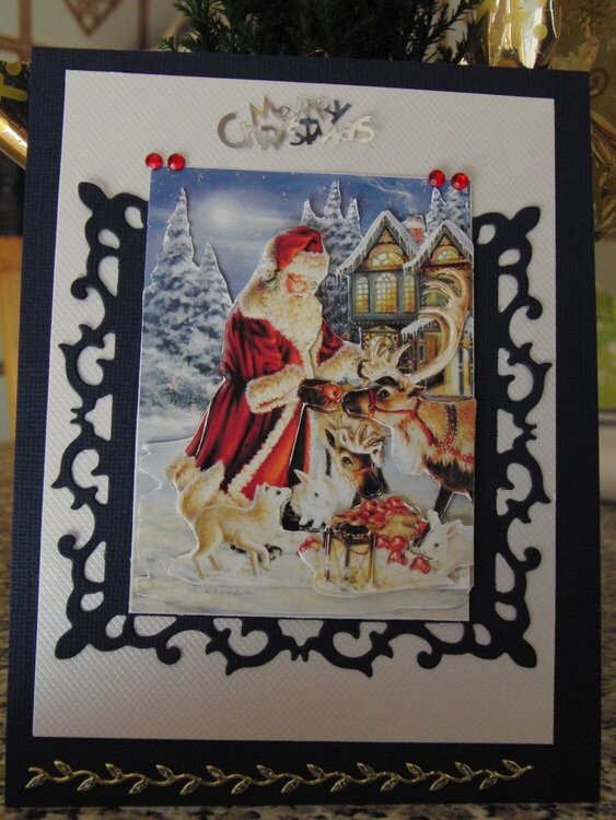Santa Claus &amp; reindeer card