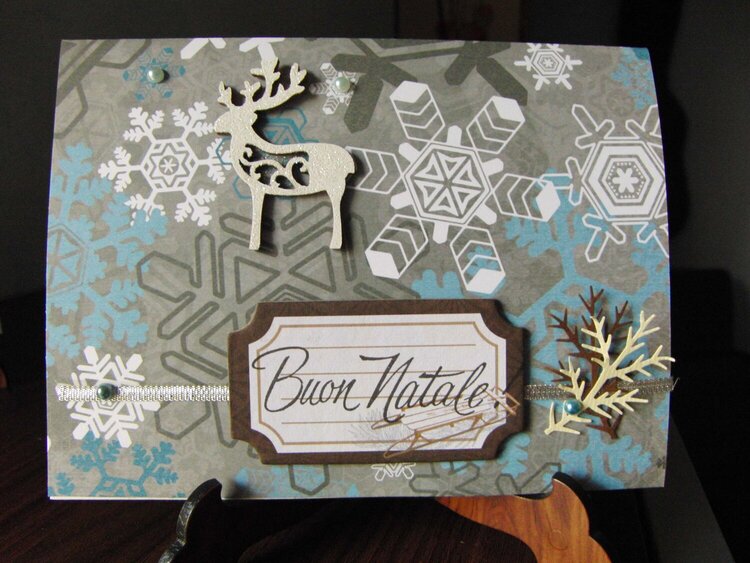 snow and reindeer card