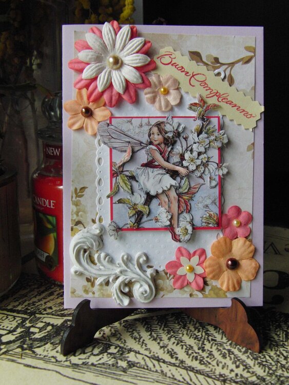 Birthday card with a flower fairy