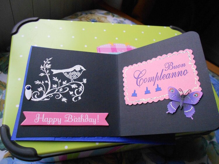 Birthday card &quot;Blue&quot; inside the black paper