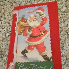 Christmas card: vintage Santa Claus