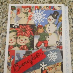 Christmas card: vintage snowman