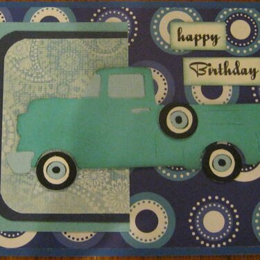 mans truck birthday card