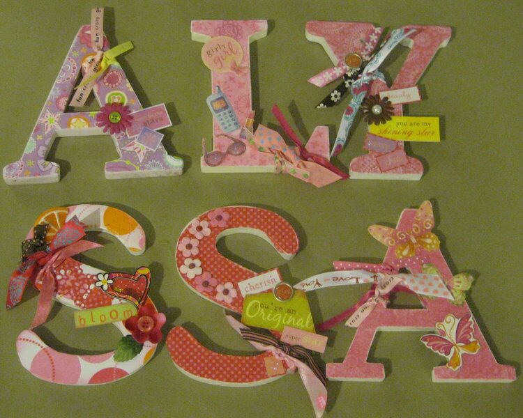 embellished letters for my daughters room