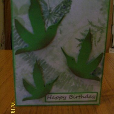 Happy Birthday humming bird card