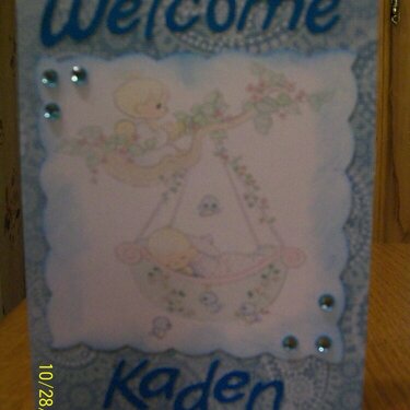 welcome baby kaden precious moments card