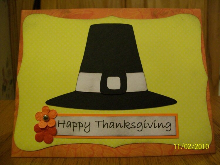 Pilgrim hat thanksgiving card
