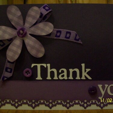 purple thank you card