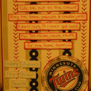 Take me out to the ball game birthday card