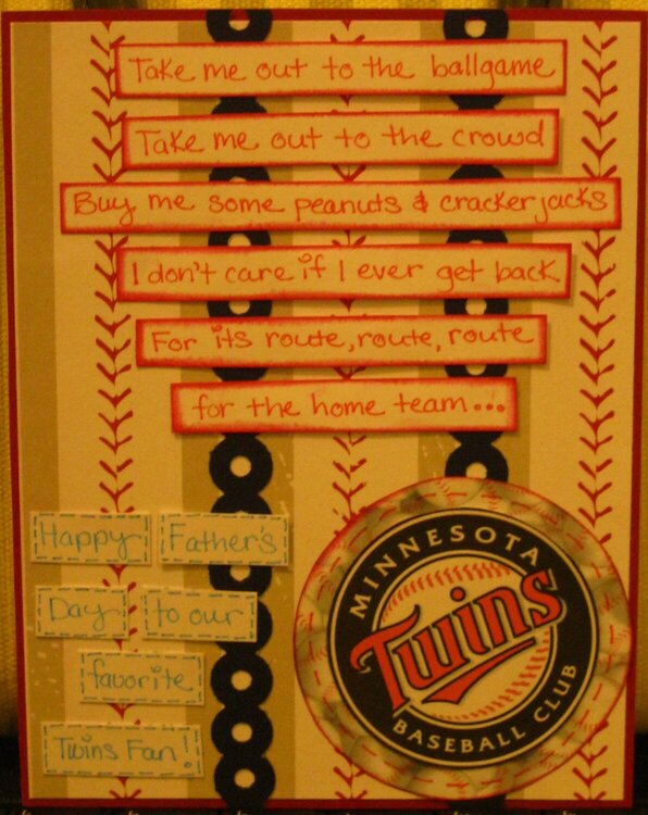 Take me out to the ball game birthday card