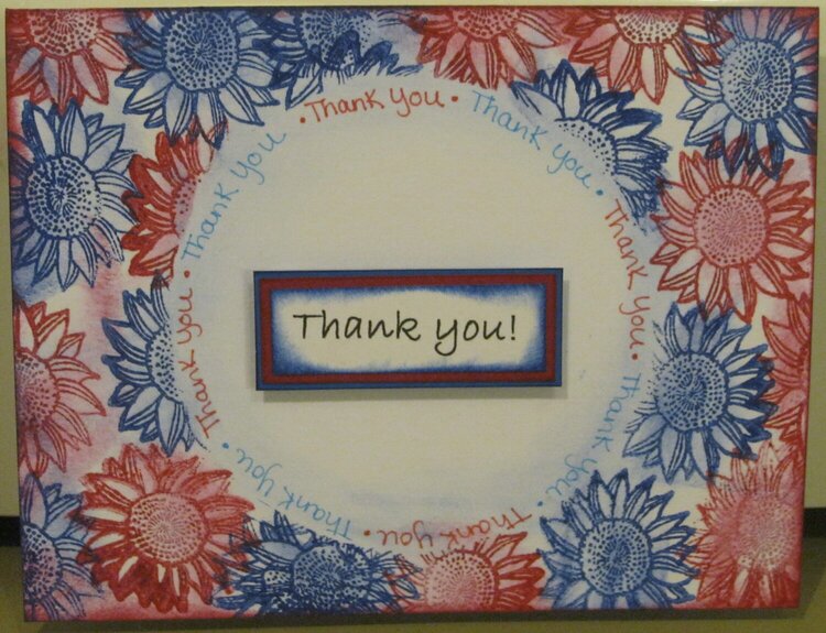 stamped Daisy thank you card