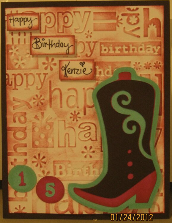 happy birthday boot card