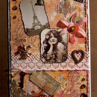 Vintage Inspired, Shabby Chic, Valentine Card