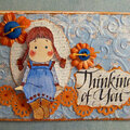 "Thinking of You" Card with Magnolia Stamp