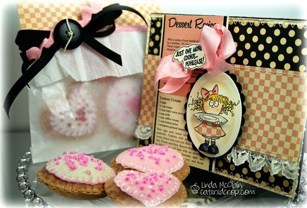 Valentine Felt Cookies, Treat Bag and Card