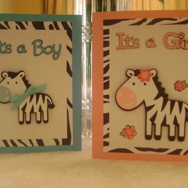 zebra baby shower cards