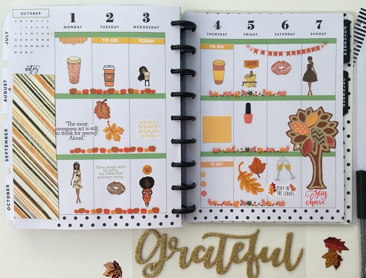 Planner layout 1 October- 7 October 2018