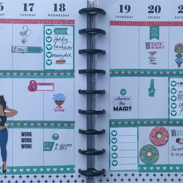 Planner layout 16 July- 22 July 2018
