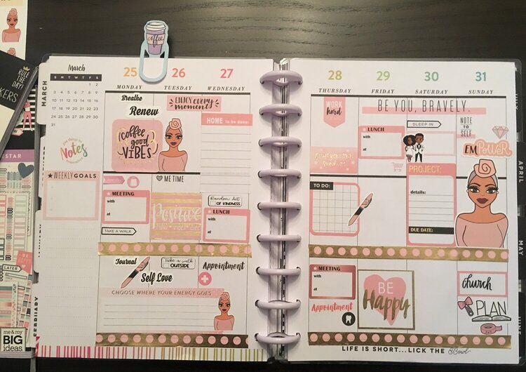Planner Spread 25 March -31 March 2019