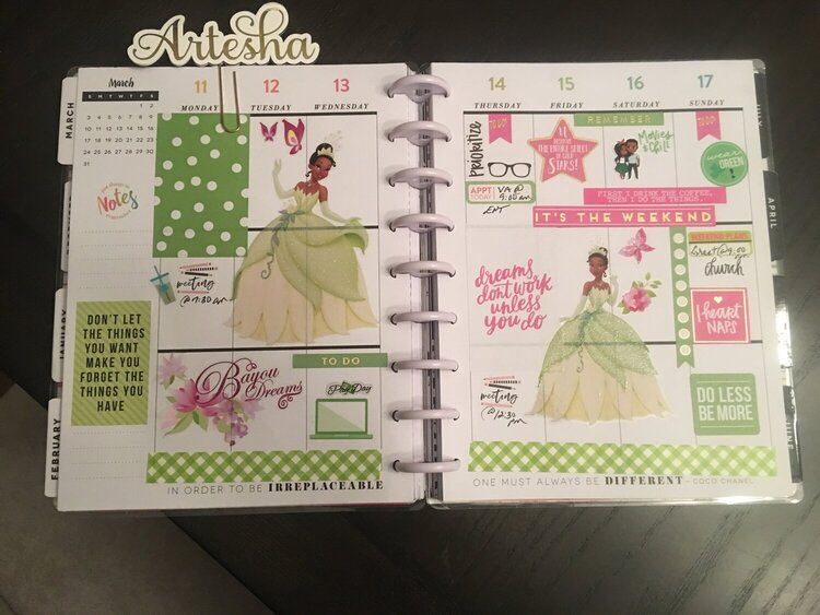 Planner spread 11 March-17 March 2019