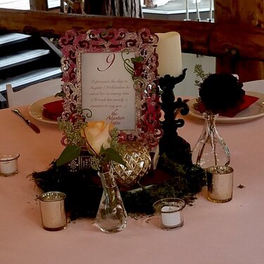 The table center piece&#039;s put together.