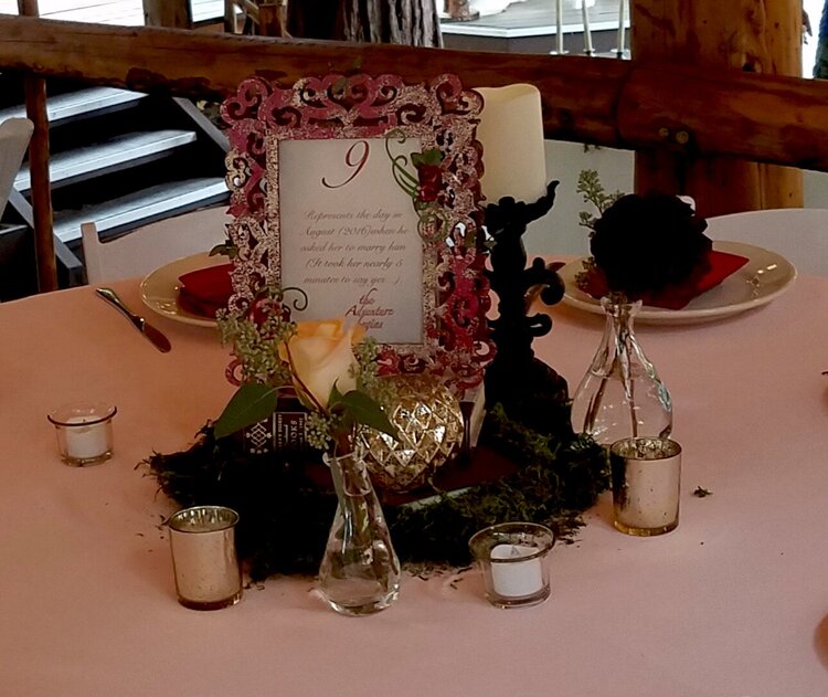 The table center piece&#039;s put together.