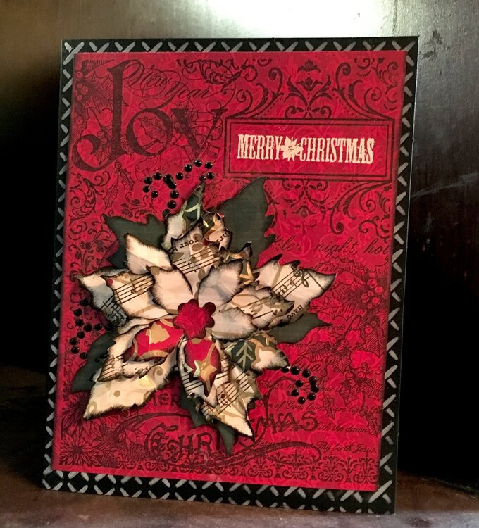 Joy, Merry Christmas Poinsettia Card