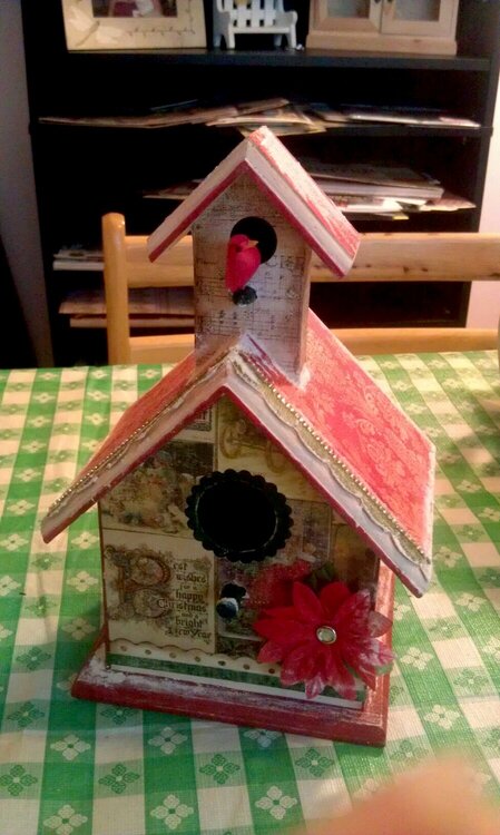 Christmas altered birdhouse