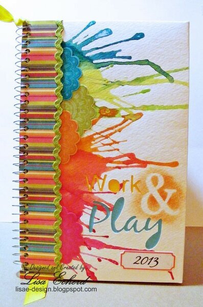 Watercolor drip notebook cover