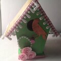 Birdhouse - Green & Pink