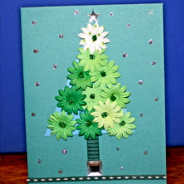 flower christmas tree card