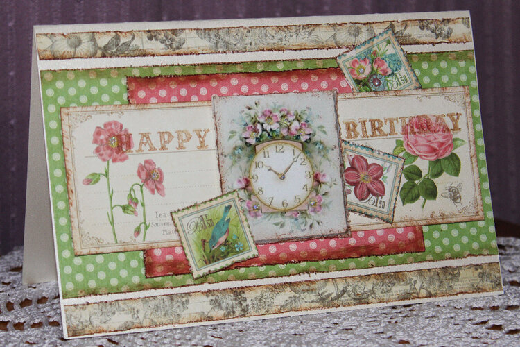 Birthday Card using Graphic 45 Botanical Tea Collection