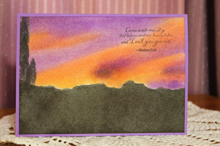 Sunset Over the Cascades Encouragement Card