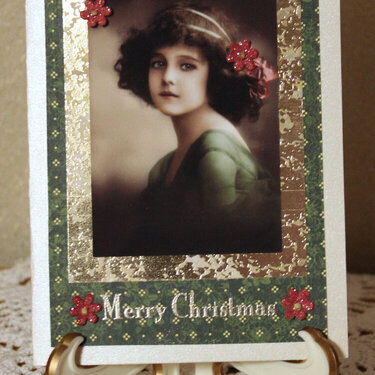 Vintage Girl Christmas Card