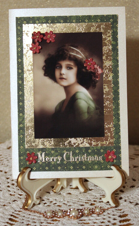 Vintage Girl Christmas Card