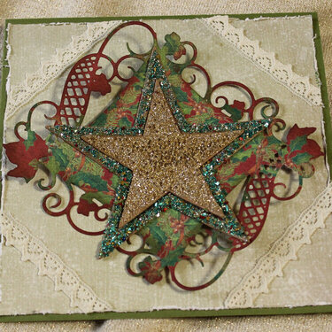 Glittered Star Christmas Card