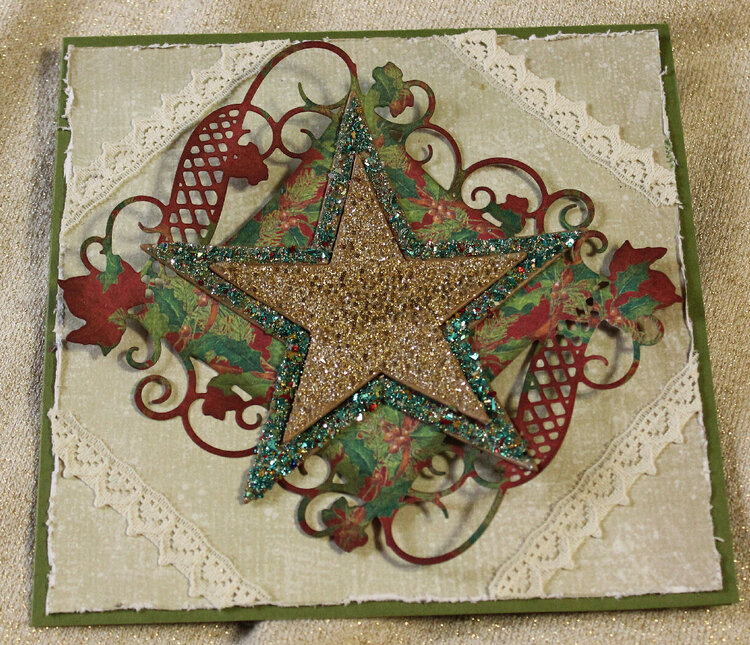 Glittered Star Christmas Card