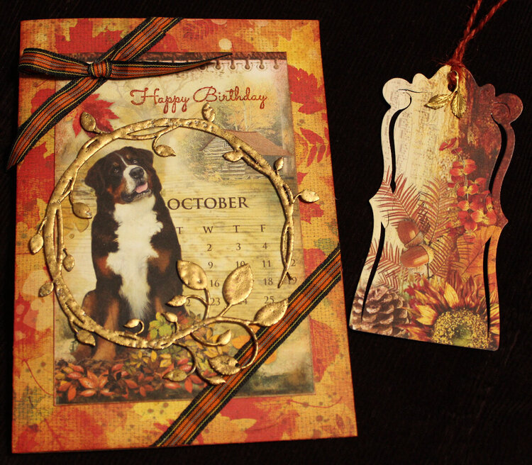 Lovely Autumn Birthday Card and Bookmark