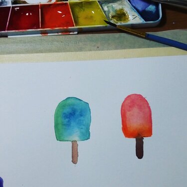Watercolor Popcicles