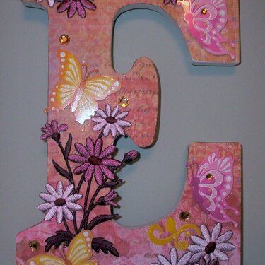 wooden letters with embellishments