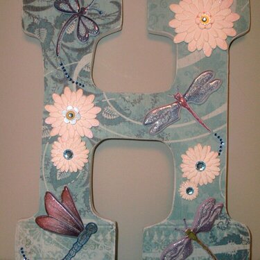 wooden letters with embellishments