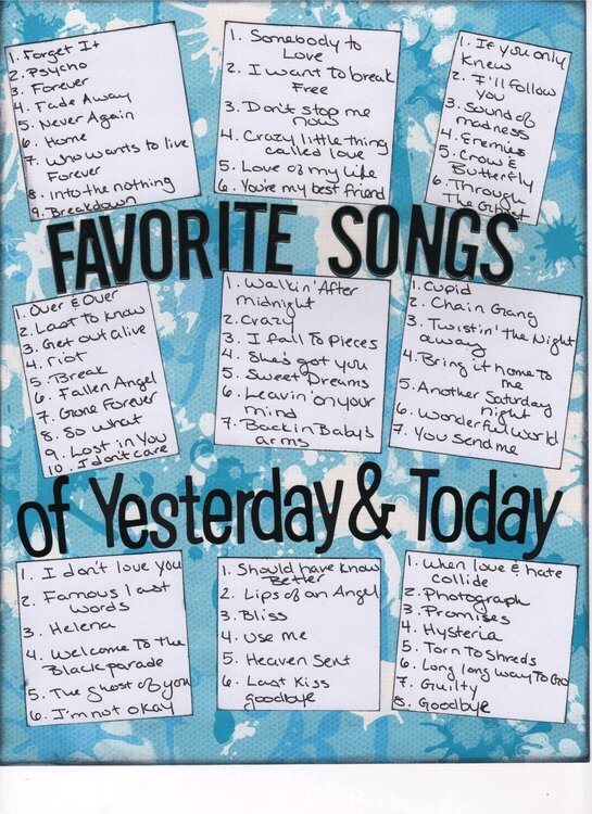 Favorite Songs of Yesterday and Today